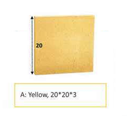 آجر 20*20 رنگ زرد
